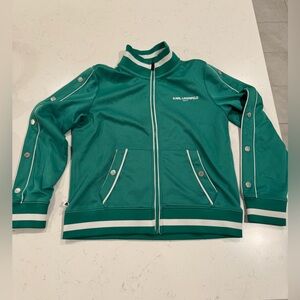 Karl Lagerfeld Teal Jacket with White Trim